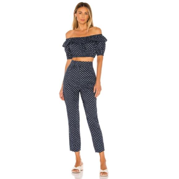 Revolve Majorelle Judah Pant in Blue Dot NWOT Size Small - Picture 2 of 4